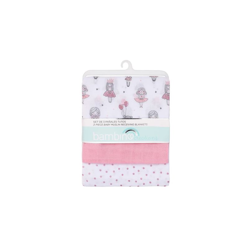 BAMBINO - Pañales Tutos De Muselina Rosado Bailarinas
