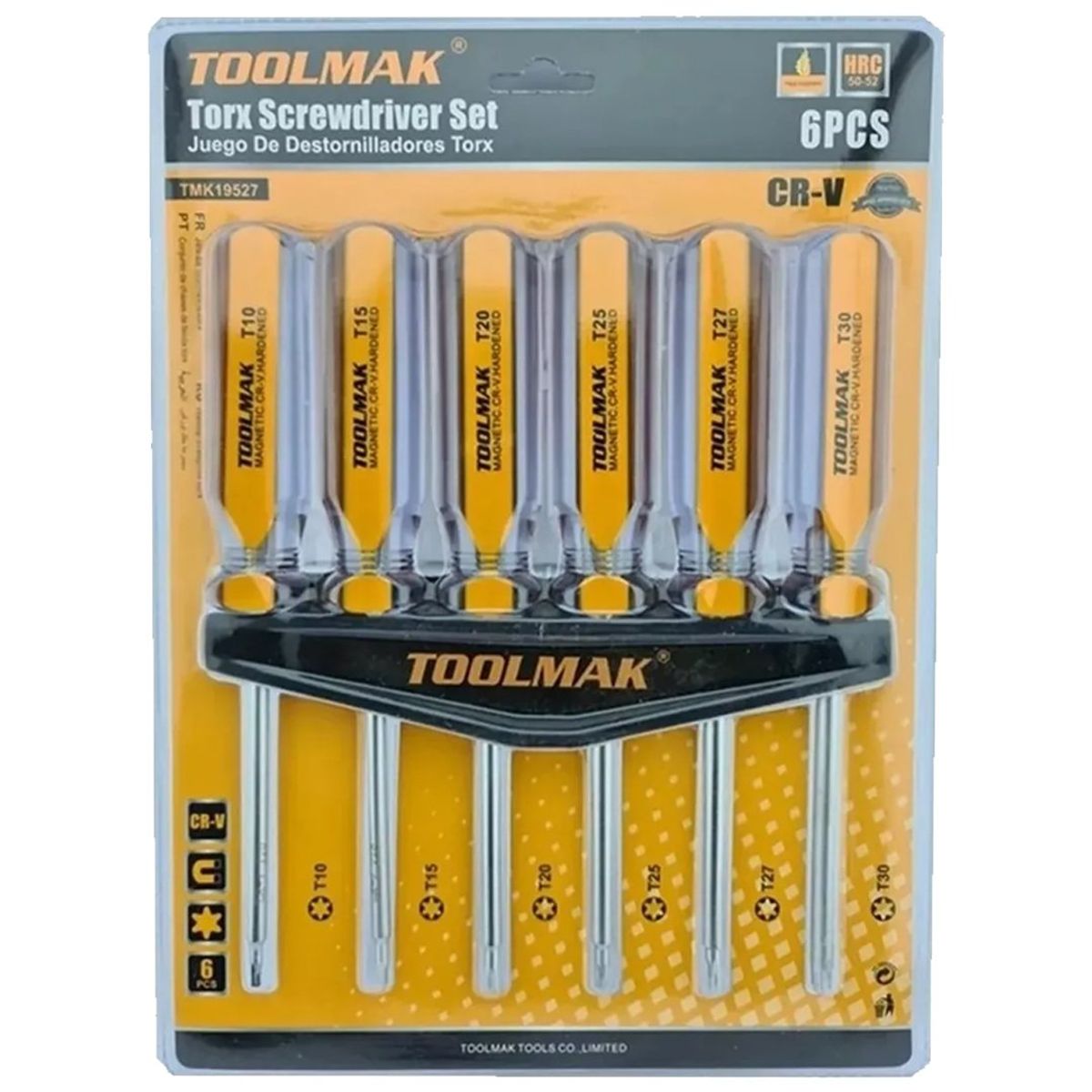 GENERICO - Kit Juego De Destornilladores Torx Estrella 6 Piezas Toolmak