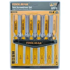 GENERICO - Kit Juego De Destornilladores Torx Estrella 6 Piezas Toolmak