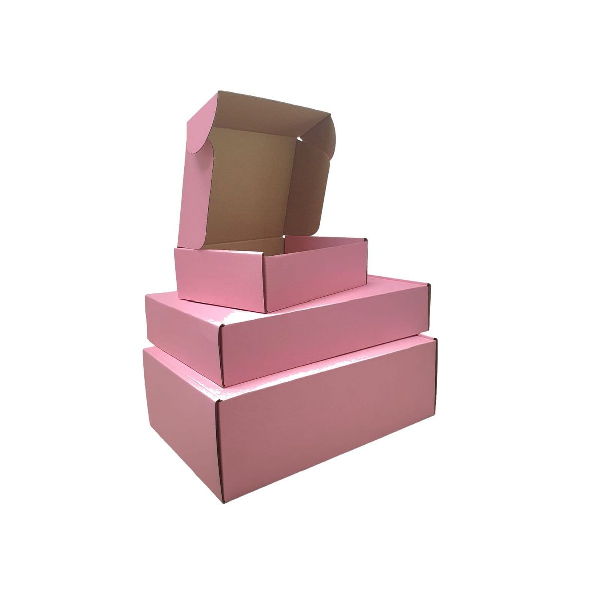 GENERICO - Caja Cartón Autoarmable Multiuso 30x20x6 Rosa 20 Unidades