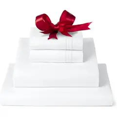 AZ AURAZEUS - Juego De Sabanas King + Fundas De Almohada Blanca Hilos AuraZeus