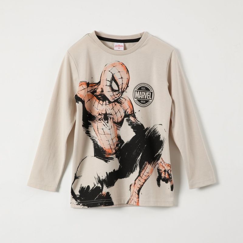 MARVEL - Polera Manga Larga Niño Spiderman Blanco Marvel