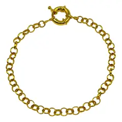 GENERICO - Pulsera Rolon Gruesa Broche Timon Enchapada Oro 24 Kl Regalo