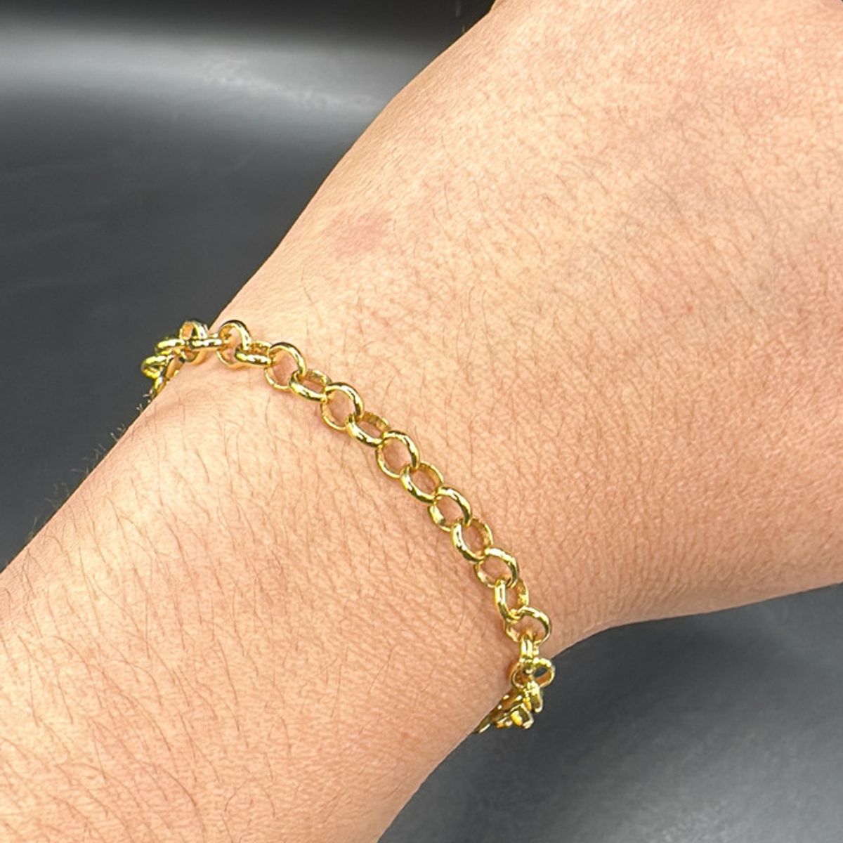 GENERICO - Pulsera Rolon Gruesa Broche Timon Enchapada Oro 24 Kl Regalo