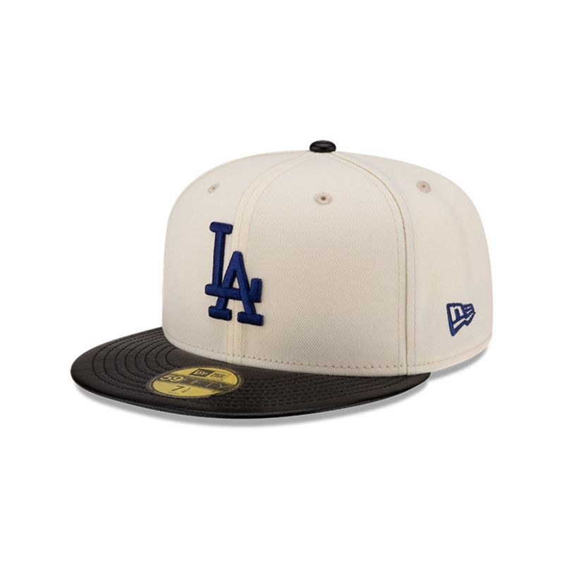 NEW ERA - Gorro 59fifty MLB Los Angeles Dodgers Leather Visor White
