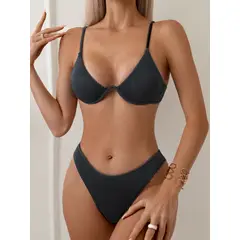 TIOZONEY - Conjunto Bikini Mujer- Negro