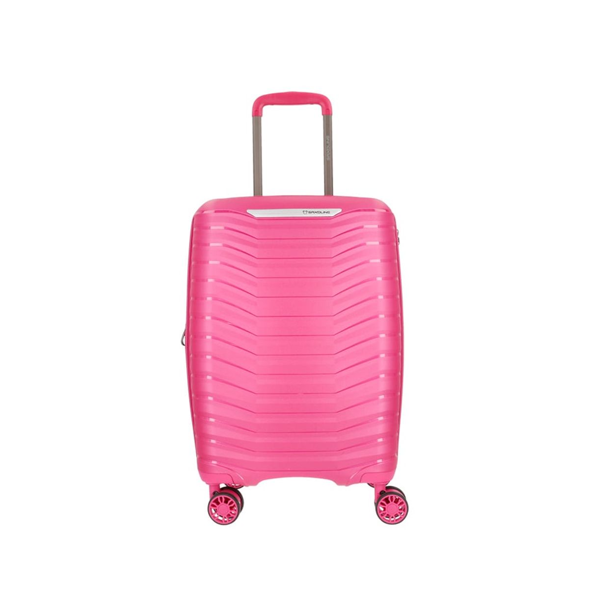 SAXOLINE - Maleta de Cabina Saxoline Titanium Pequeña Rosada Rígida Expandible
