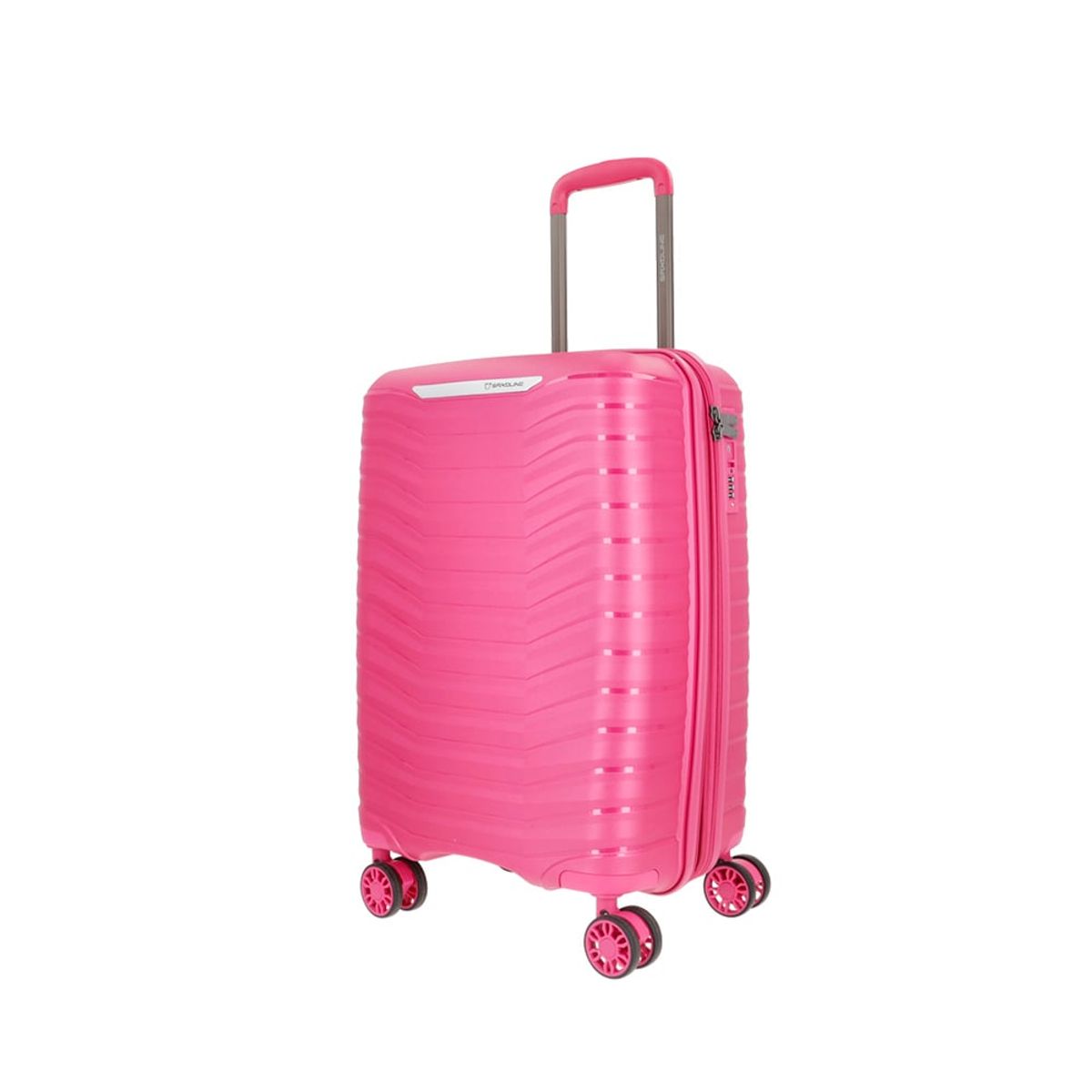 SAXOLINE - Maleta de Cabina Saxoline Titanium Pequeña Rosada Rígida Expandible