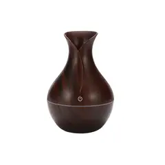 IMPORTCLICK - Humidificador Aromatizador 130ML Jarrón Madera Con LED y USB