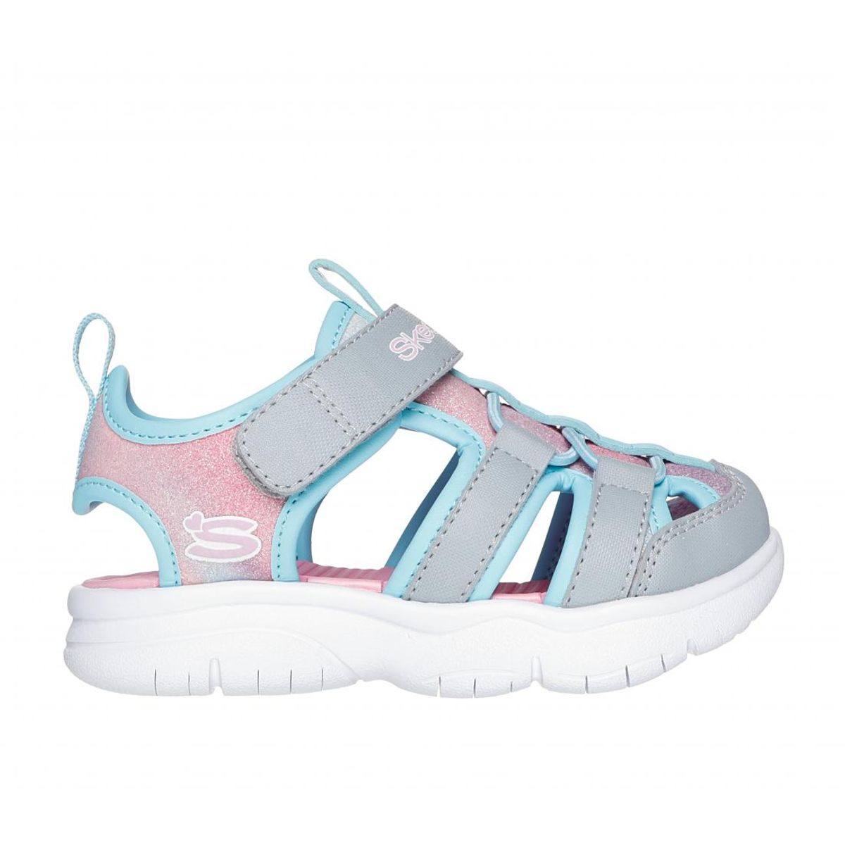 SKECHERS - Sandalia Niña Flex Splash Daylight Shimmer Gris Skechers