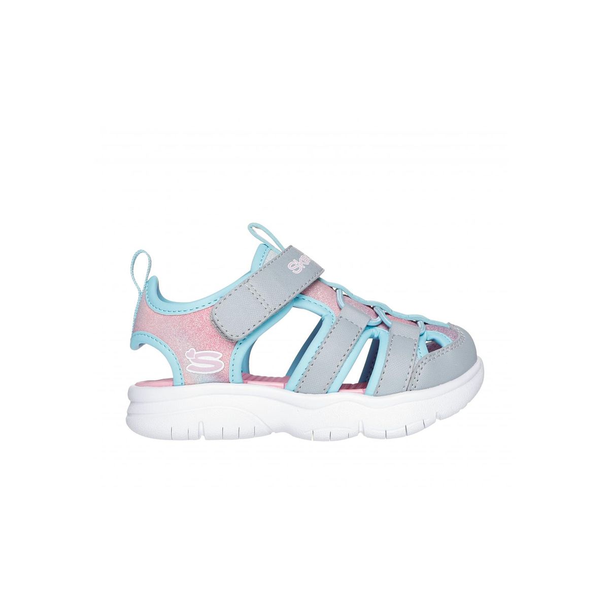 SKECHERS - Sandalia Niña Flex Splash Daylight Shimmer Gris Skechers