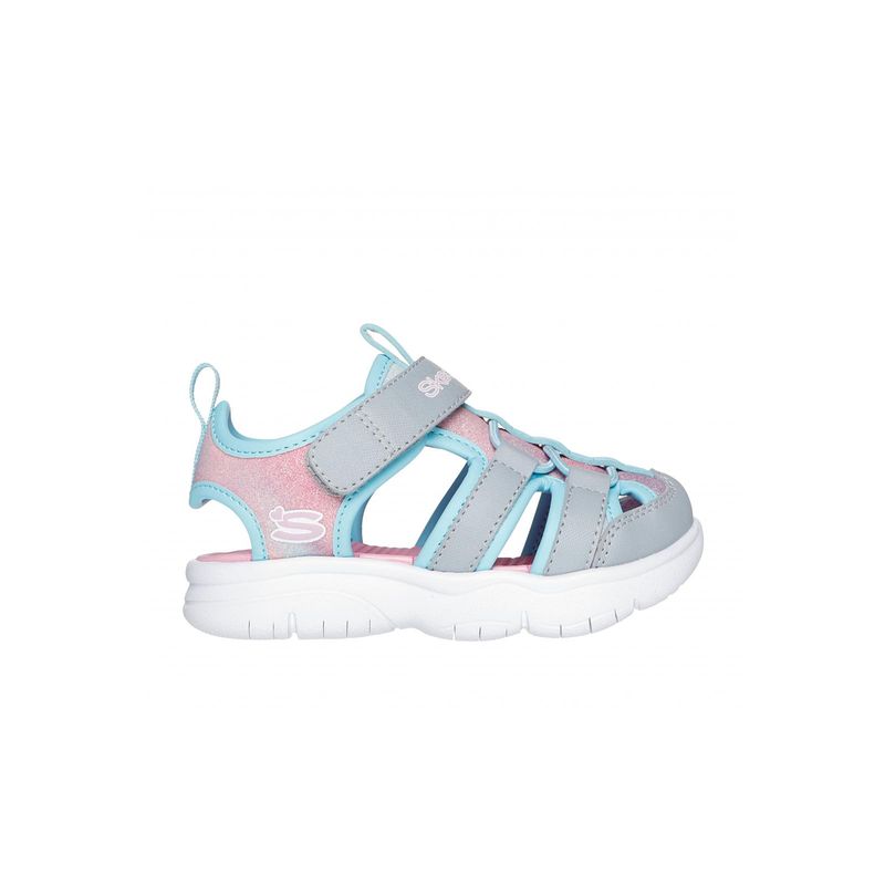 SKECHERS - Sandalia Niña Flex Splash Daylight Shimmer Gris Skechers