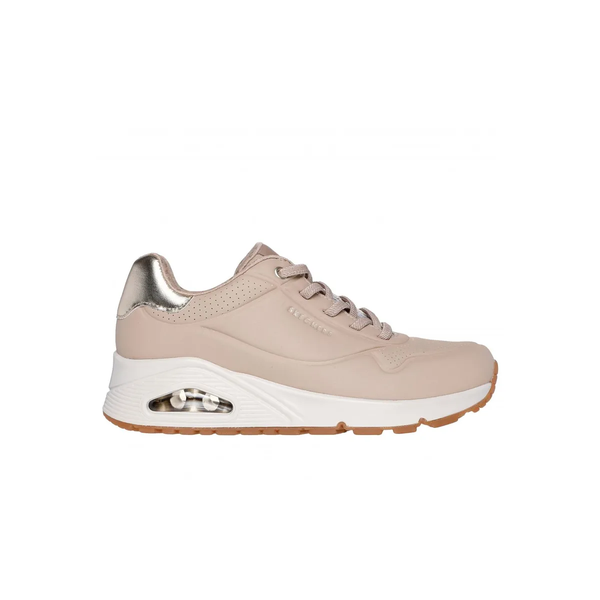 SKECHERS - Zapatilla Mujer Uno Shimmer Away Beige Skechers