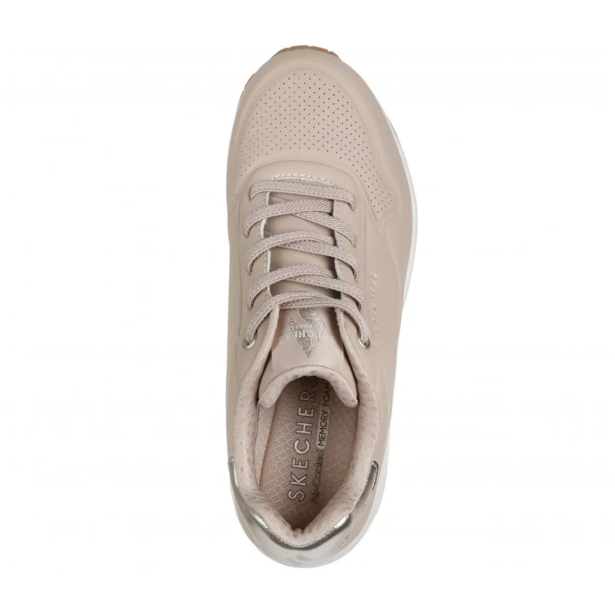 SKECHERS - Zapatilla Mujer Uno Shimmer Away Beige Skechers