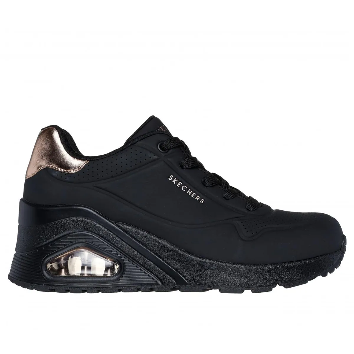 SKECHERS - Zapatilla Mujer Uno Wedge Hi Steps Negro Skechers