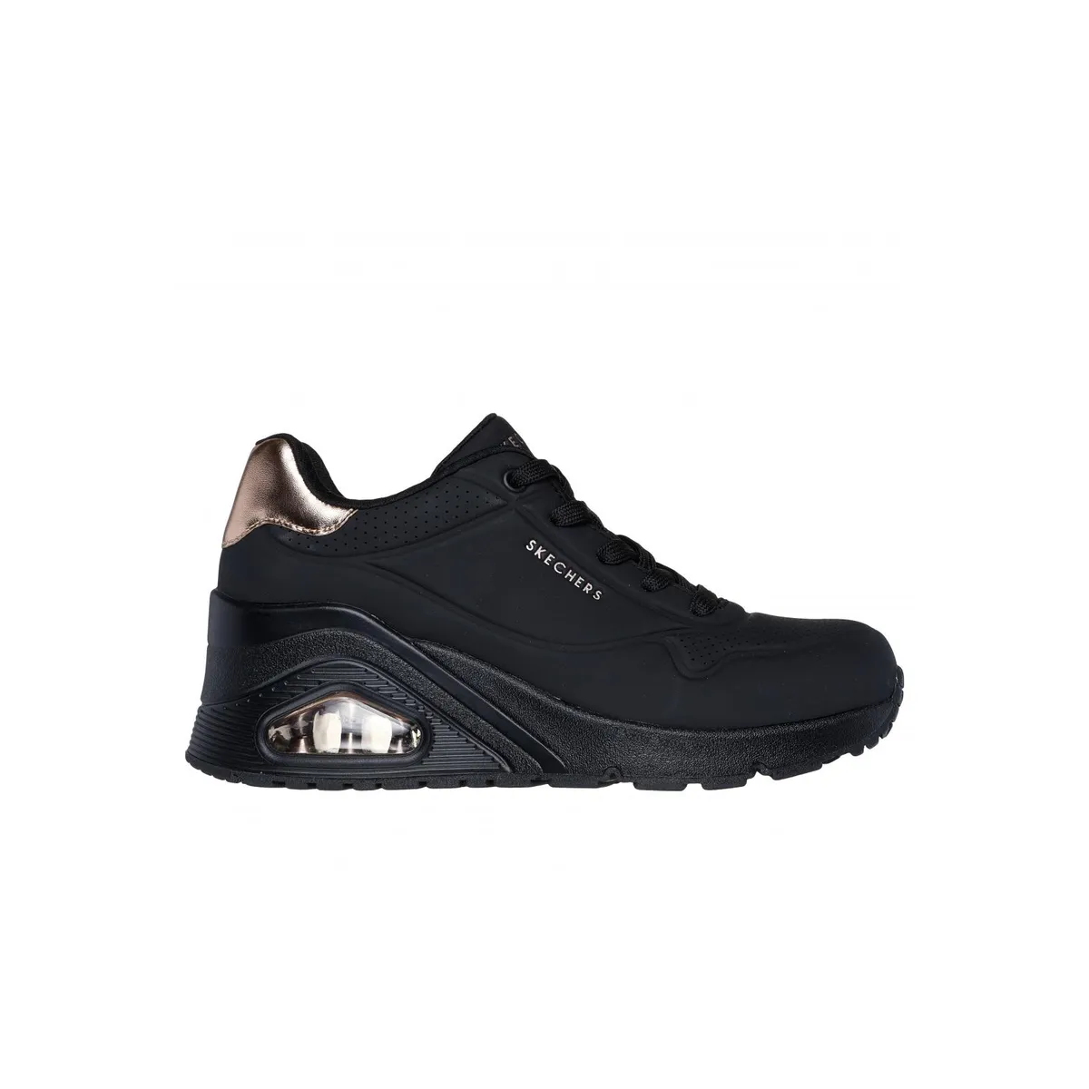 SKECHERS - Zapatilla Mujer Uno Wedge Hi Steps Negro Skechers