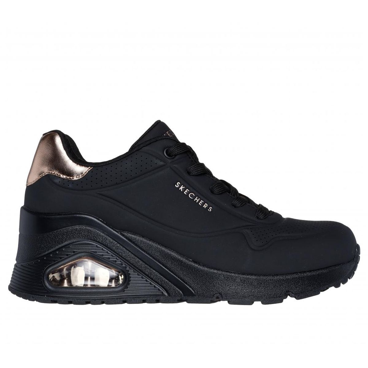 SKECHERS - Zapatilla Mujer Uno Wedge Hi Steps Negro Skechers