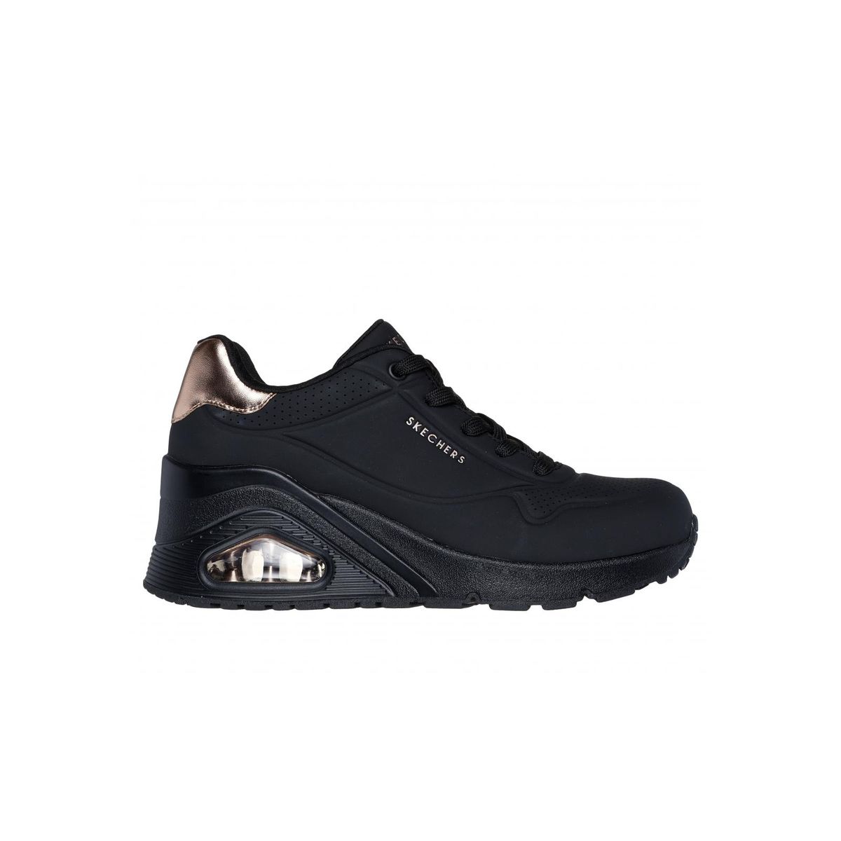 SKECHERS - Zapatilla Mujer Uno Wedge Hi Steps Negro Skechers