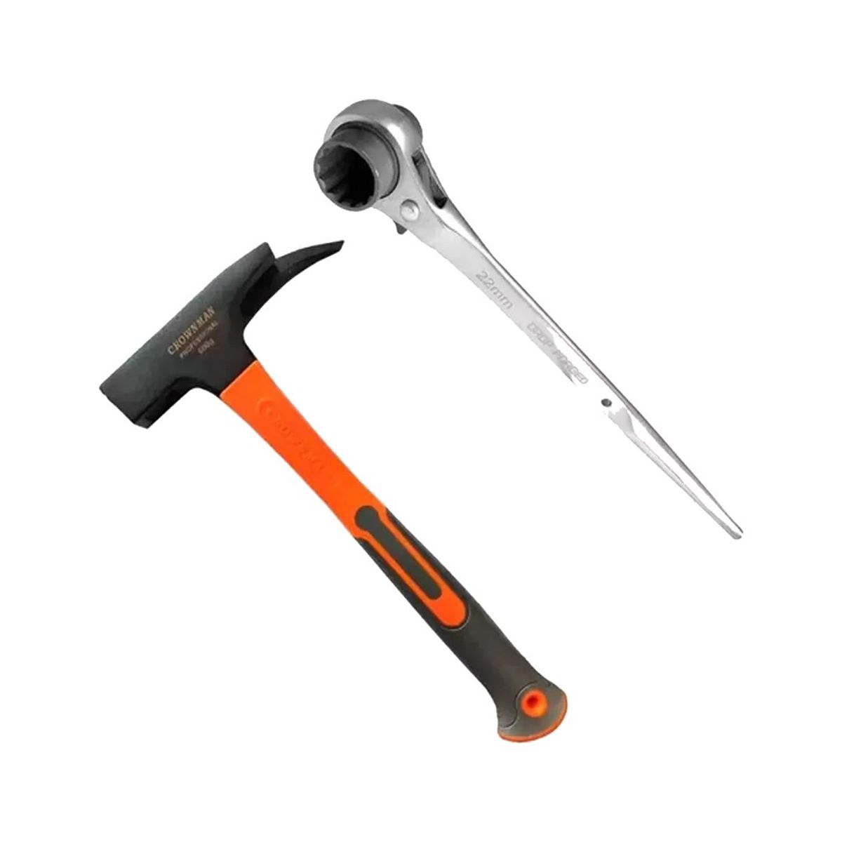 GENERICO - Martillo Andamio 600g + Llave Carraca 19 Y 22mm Andamiero