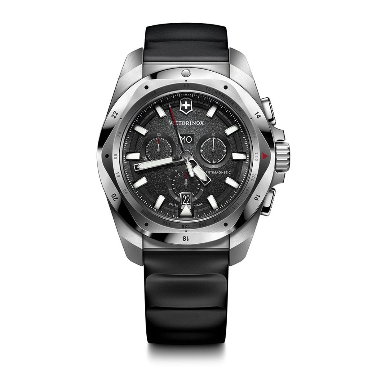 VICTORINOX - Reloj INOX Chrono 43 mm correa caucho dial negro Victorinox