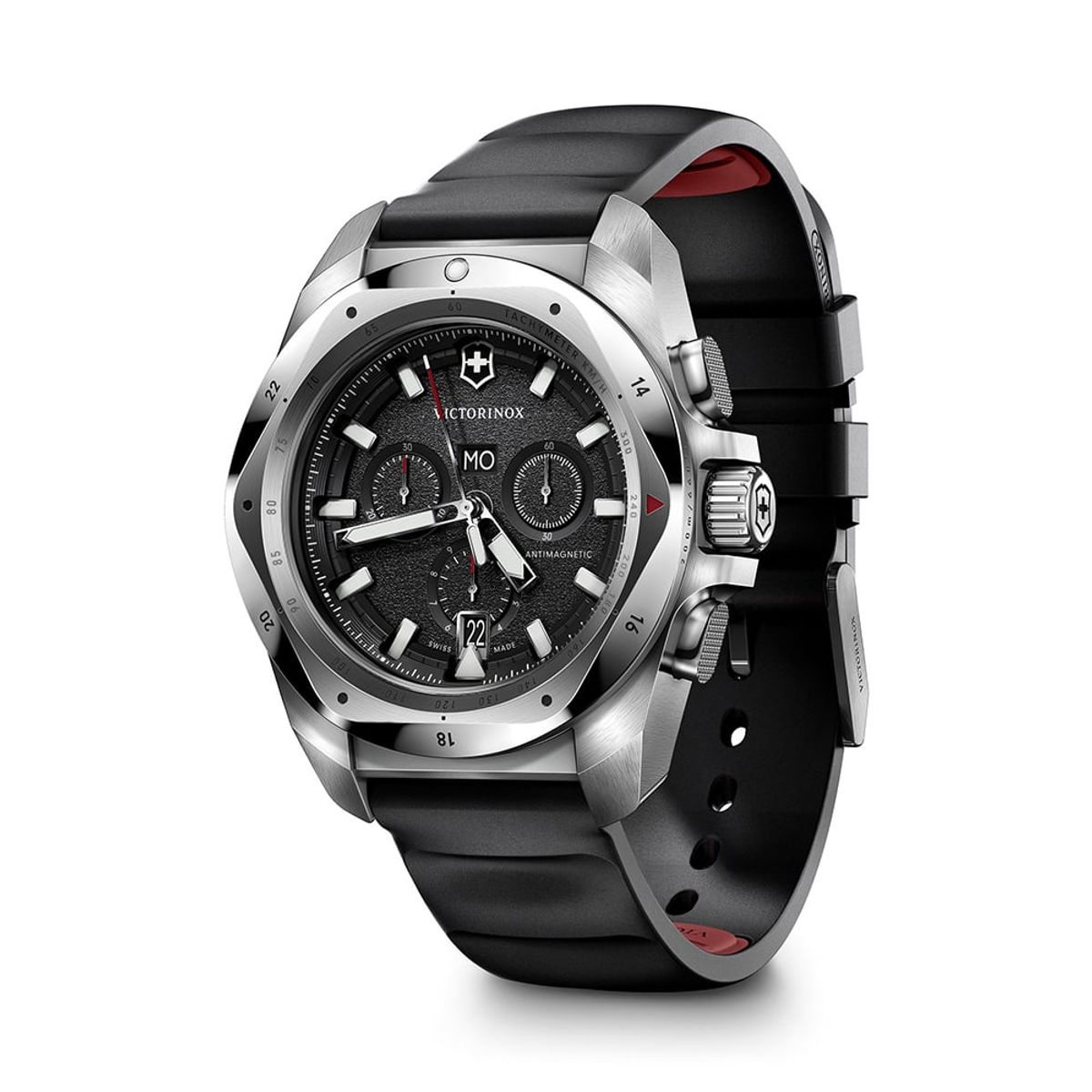 VICTORINOX - Reloj INOX Chrono 43 mm correa caucho dial negro Victorinox