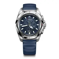 VICTORINOX - Reloj INOX Chrono 43 mm correa caucho dial azul