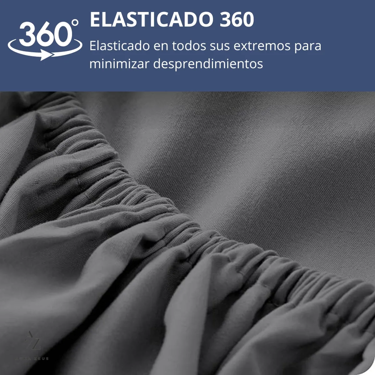 AZ AURAZEUS - Sabanas Bajera 2 Plazas Gris Ultra Suave Hilos Aura Zeus