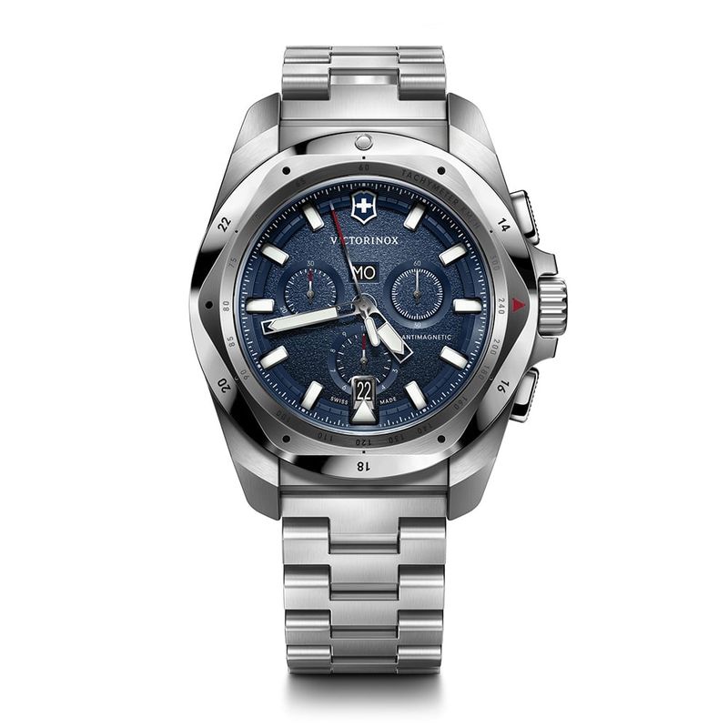 VICTORINOX - Reloj INOX Chrono 43 mm correa  acero dial azul Victorinox