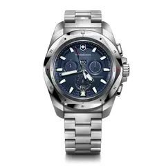 VICTORINOX - Reloj INOX Chrono 43 mm correa acero dial azul