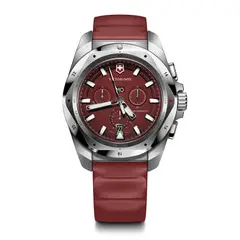 VICTORINOX - Reloj INOX Chrono 43 mm correa caucho dial rojo