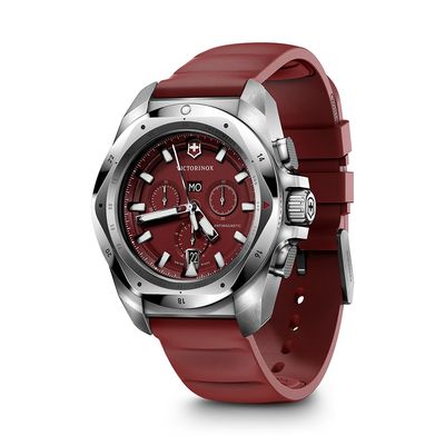 Imagen 2 del producto Reloj INOX Chrono 43 mm correa caucho dial rojo