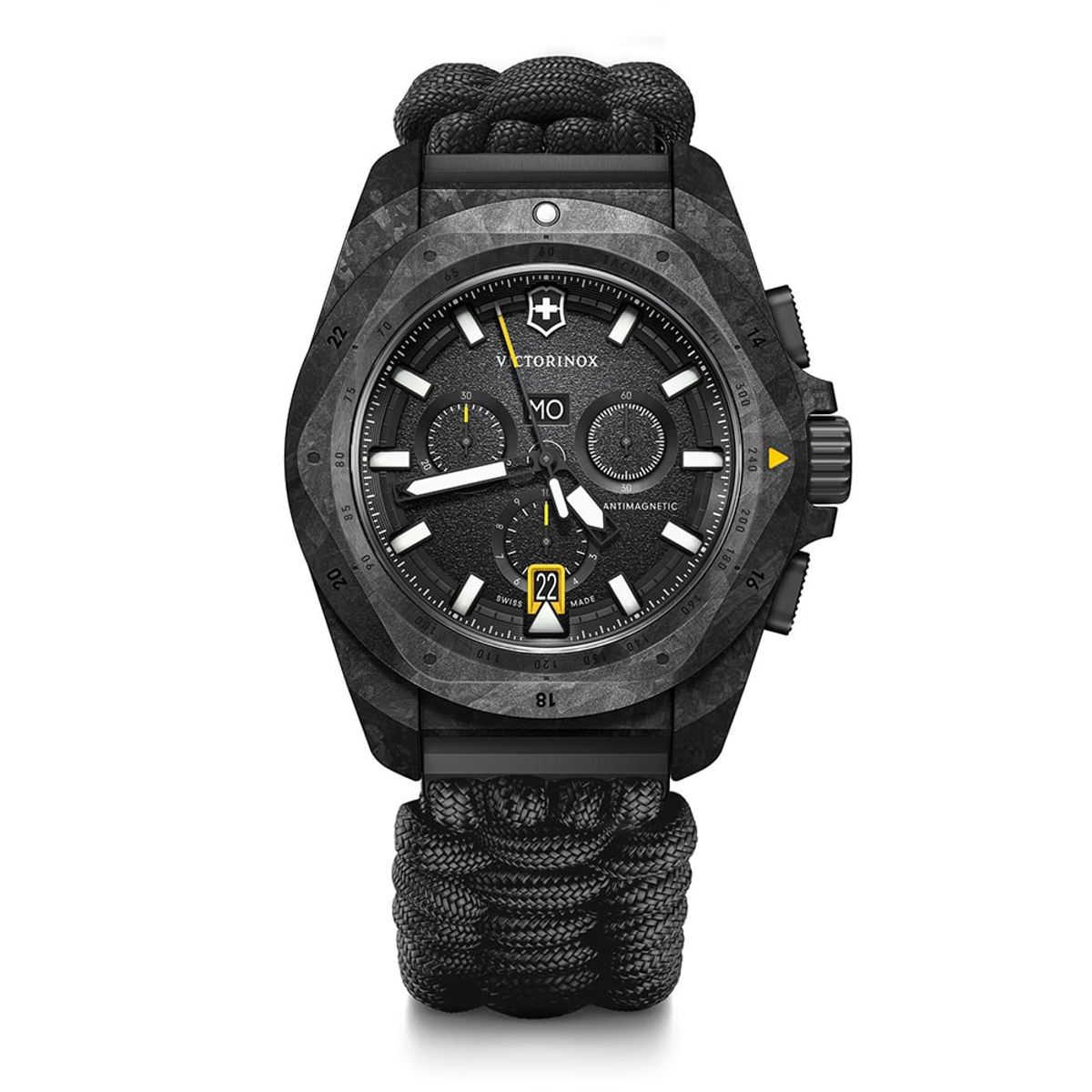 VICTORINOX - Reloj INOX Chrono 43 mm correa paracord dial negro Victorinox