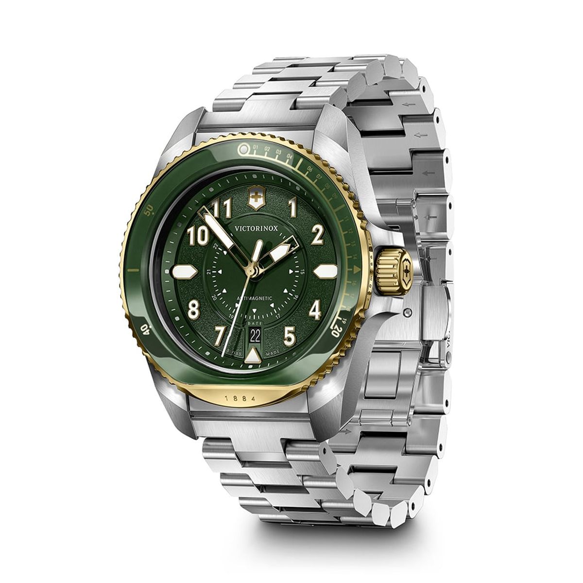 VICTORINOX - Reloj Journey 1884 correa acero dial verde Victorinox