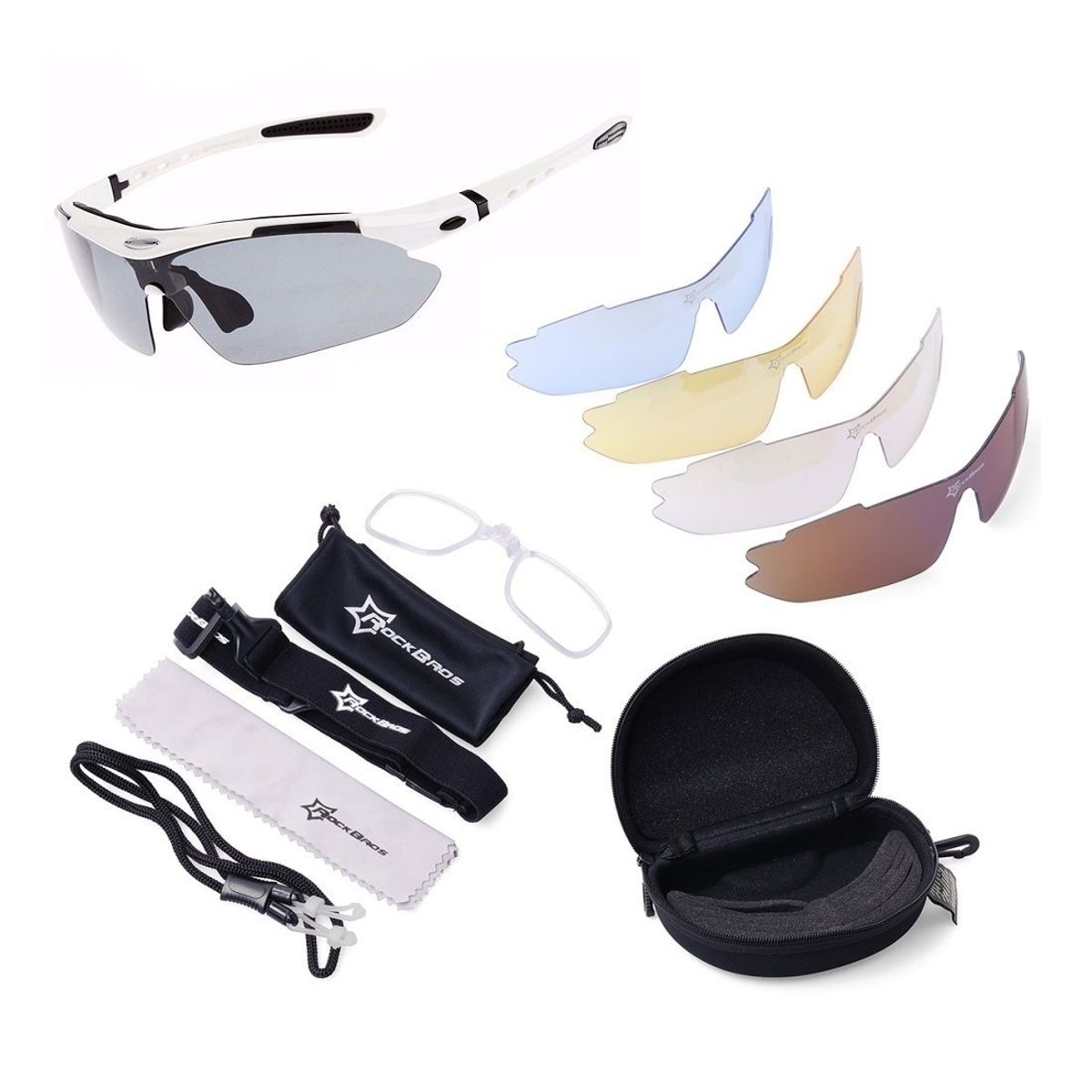 ROCKBROS - Lentes rockbros polarizado ciclismo 5 micas 12 piezas uv400