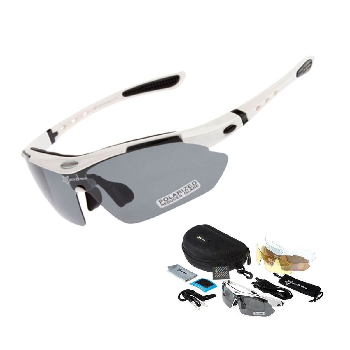ROCKBROS - Lentes rockbros polarizado ciclismo 5 micas 12 piezas uv400