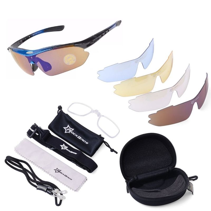 ROCKBROS - Lentes Rockbros Polarizado Ciclismo 5 Micas Uv400