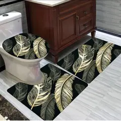 ANGELES DEL HOGAR - Set de baños alfombras Con diseños 3 piezas