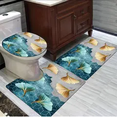 ANGELES DEL HOGAR - Set de baños alfombras Con diseños 3 piezas