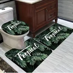 ANGELES DEL HOGAR - Set de baños alfombras Con diseños 3 piezas