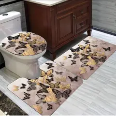 ANGELES DEL HOGAR - Set de baños alfombras Con diseños 3 piezas
