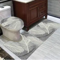 ANGELES DEL HOGAR - Set de baños alfombras Con diseños 3 piezas