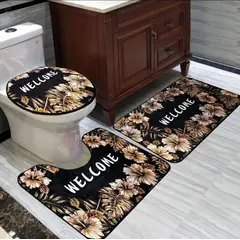 ANGELES DEL HOGAR - Set de baños alfombras Con diseños 3 piezas