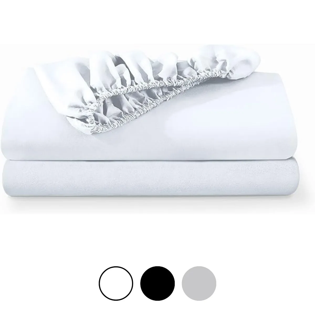 AZ AURAZEUS - Sabanas Bajera King Blanca Ultra Suave Hilos Aura Zeus