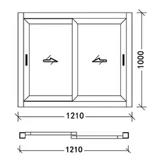 CASTLETEC - Ventana corredera termopanel aluminio RPT vidrio Templado 121x100cm