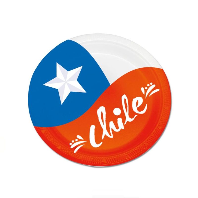 GENERICO - Platos Desechables Fiestas Patrias Chile 10 Unidades