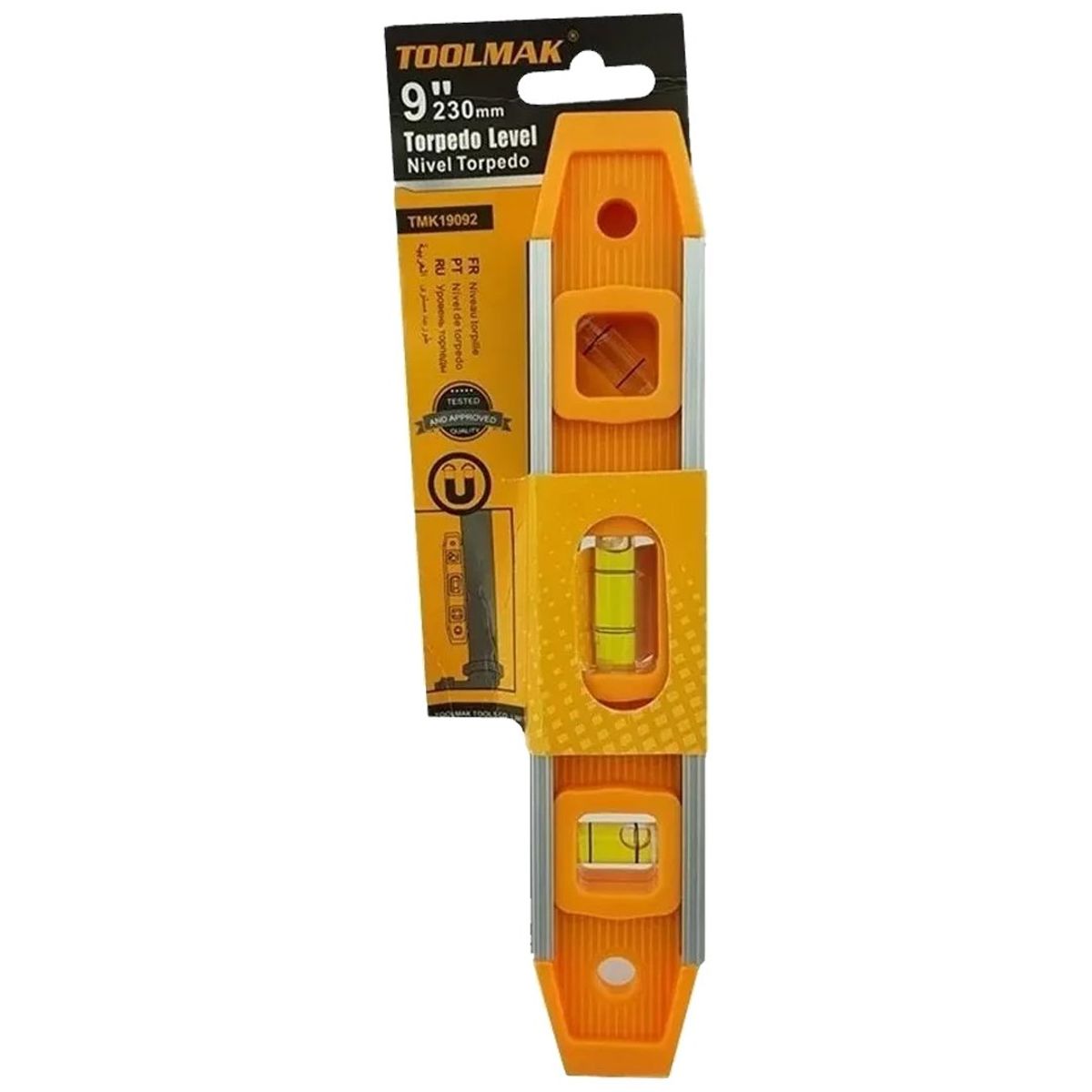 GENERICO - Nivel Torpedo Magnético 9 Pulgadas Toolmak