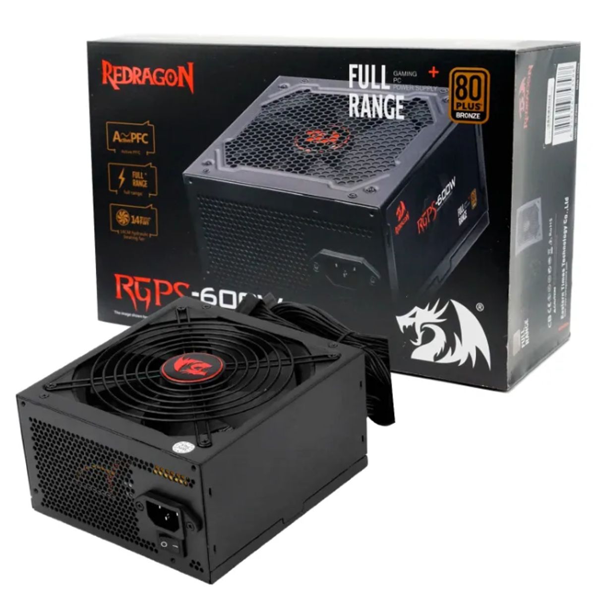 REDRAGON - Fuente de Poder 600W - Redragon RGPS PS002 - 80Plus - Bronze - ATX