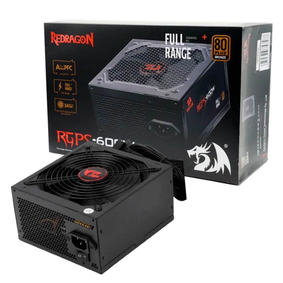 REDRAGON - Fuente de Poder 600W - Redragon RGPS PS002 - 80Plus - Bronze - ATX