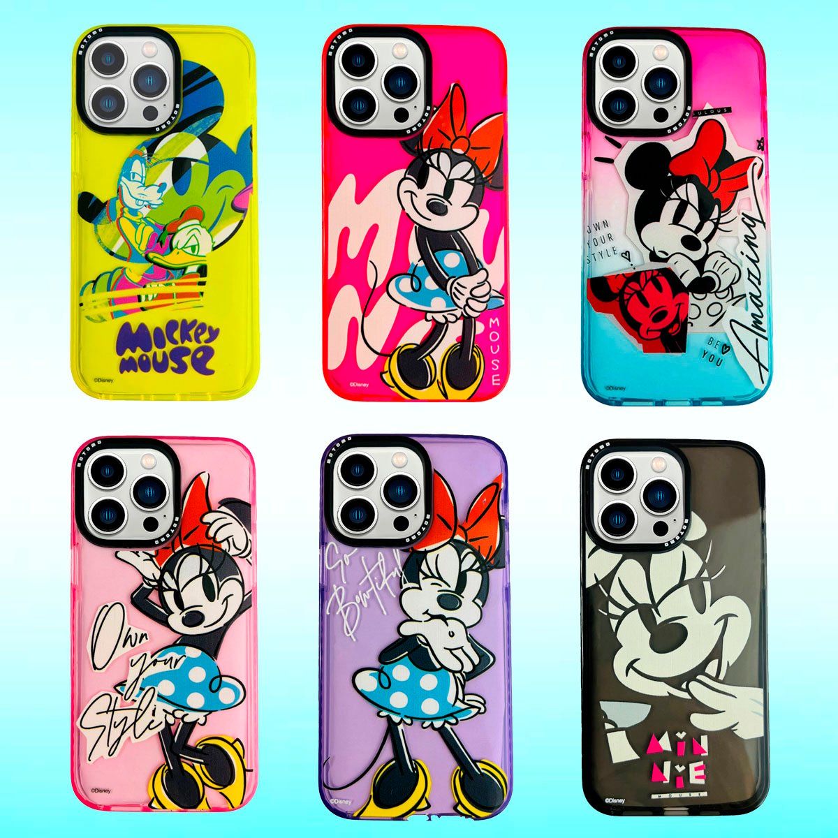 MOTOMO - Carcasa Para iPhone 14 Pro Diseño Disney Minnie Fucsia