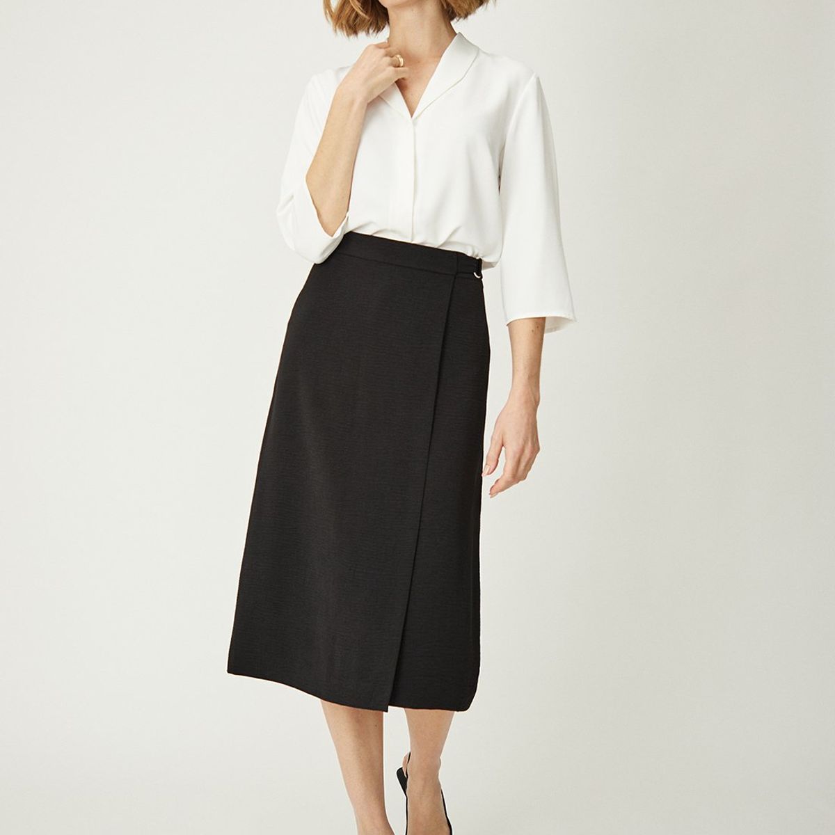 MA GRIFFE - Falda Larga Negro Mujer Magriffe